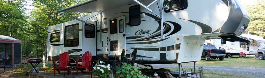 RV Camping on Iron Lake in Wisconsin